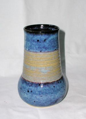 Vase strié-"bleu profond"
