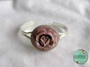 Bracelet argenté-rose rose poudrée