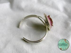 Bracelet argenté-rose rose poudrée